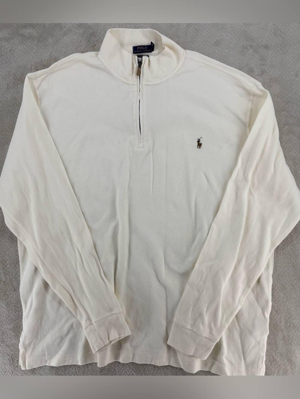 *Polo Ralph Lauren Estate Rib Quarter Zip Sweater Men’s 2XLT Cream Pullover*